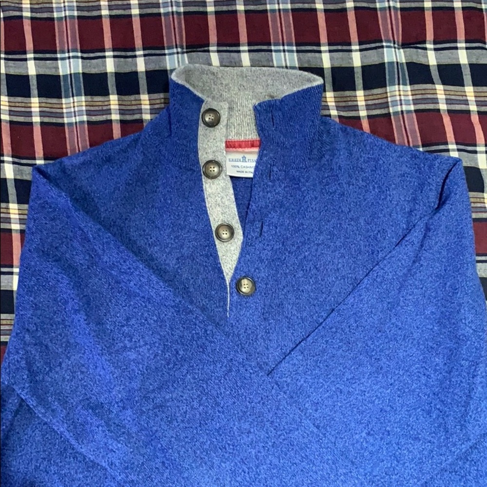 Eredi Pisano 100% Blue Sweater. Made in Italy.